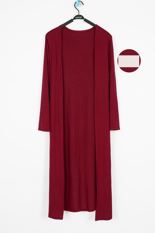 Solid Colour Long Cardigan Modal