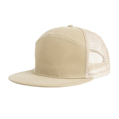 Flat Brim 7 Panel Snap Back Trucker Cap