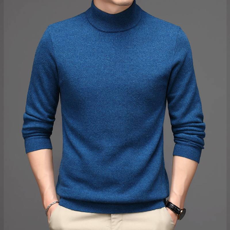 Pure Cashmere Sweater Men's High Neck Thickened Style