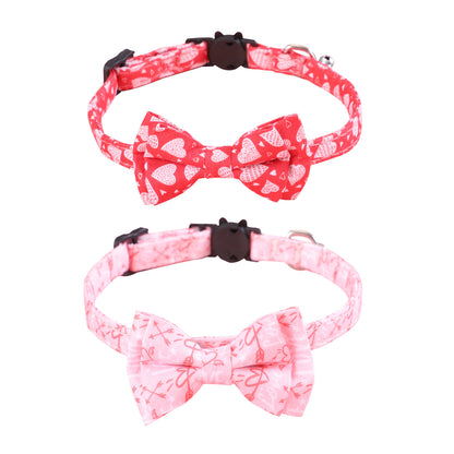 Valentines Day Cat Dog Leash Bow Tie