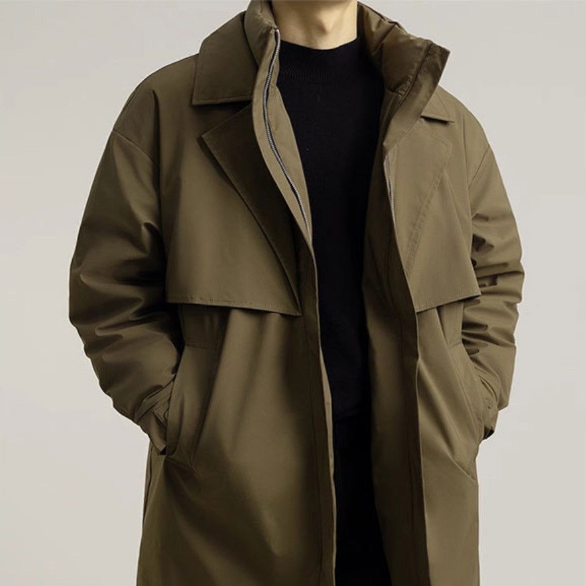 Mid-length Lapel Trench Coat