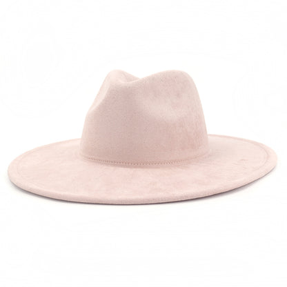 Suede Top Big Brim Flat Edge Hat