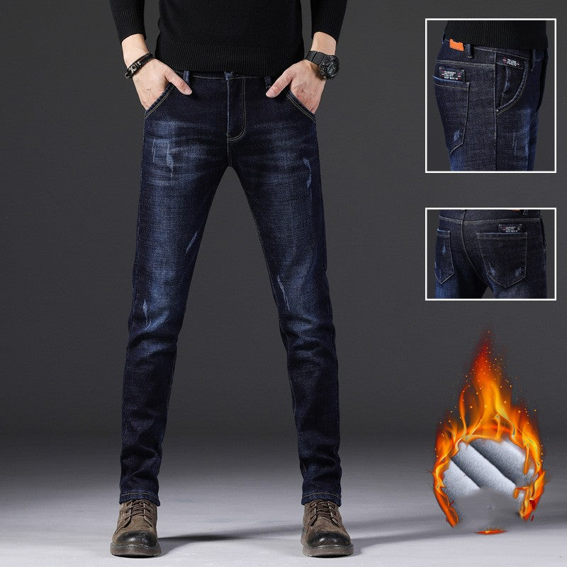 Lined Cotton Denim Jeans