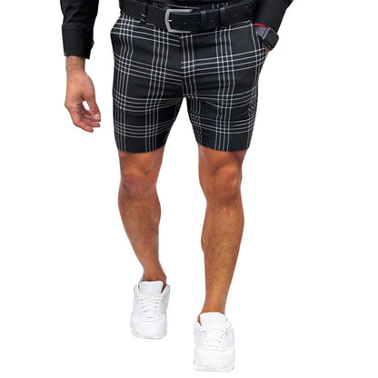 Plaid Striped Straight Shorts