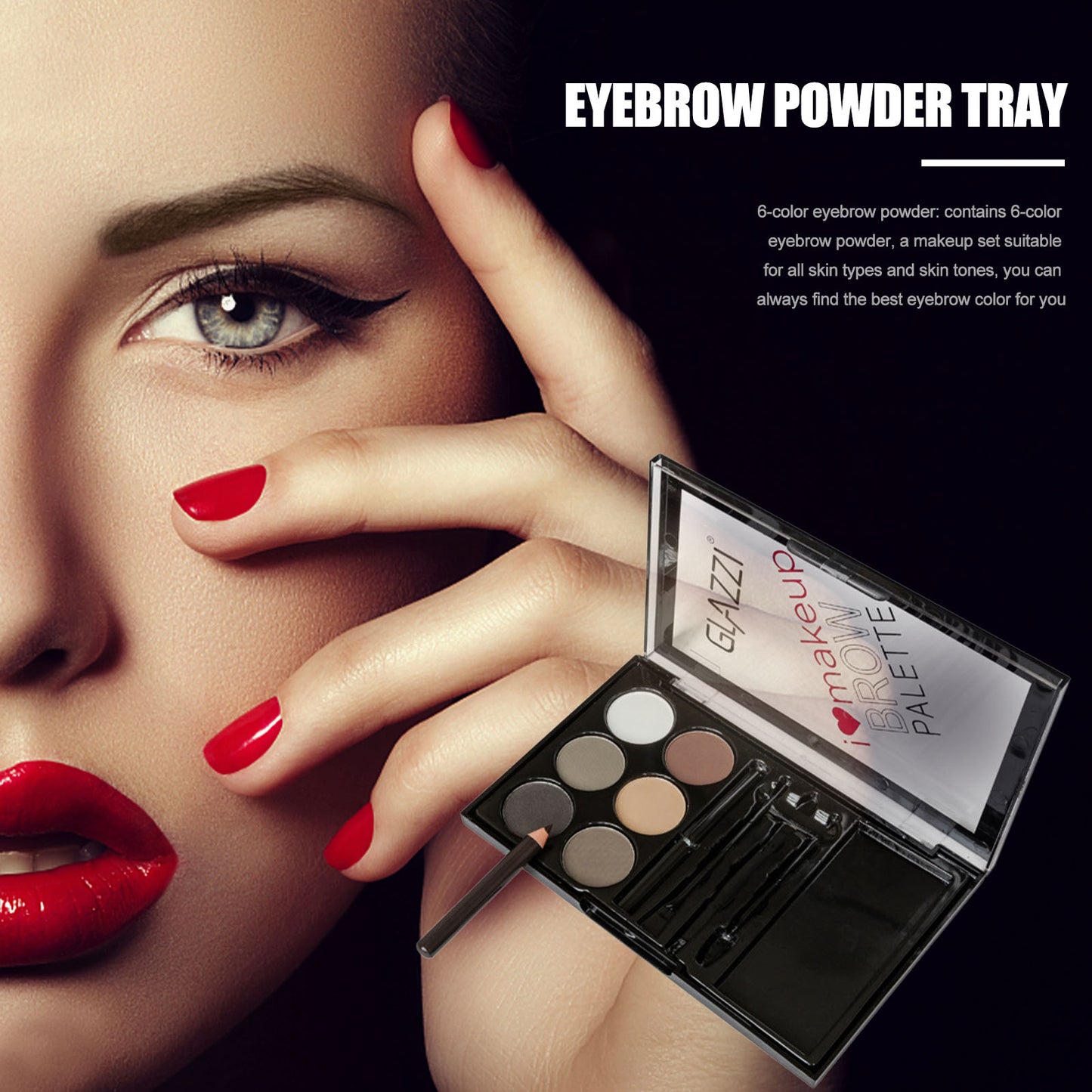 Natural Brown Eyebrow Powder Palette Eye Contour Enhancers Eye Brows Shadow Stamp Shaping Waterproof Makeup Kit With Brush