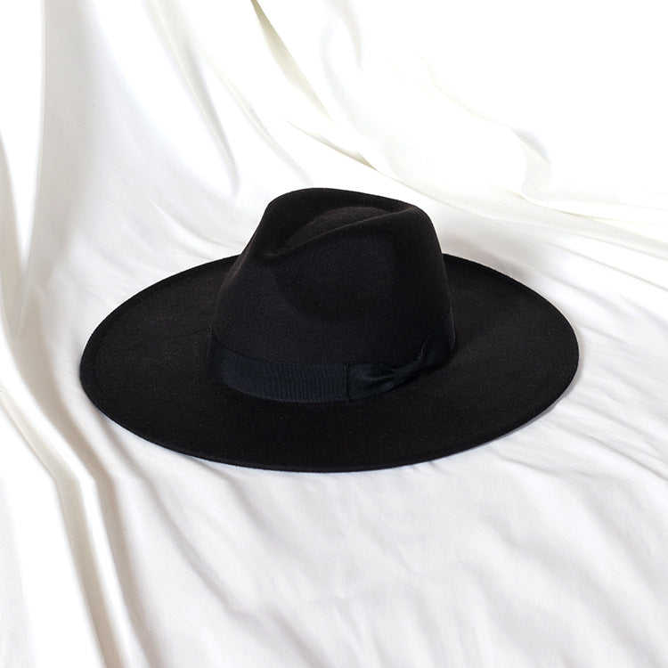 Flat Brim Basic Woolen Fedora