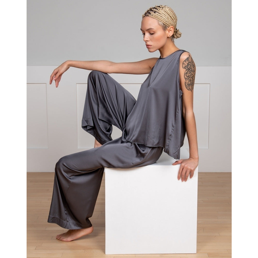 Rayon Minimalist Vest Trousers Pajama Set