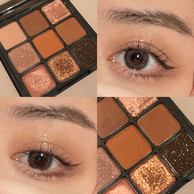 Transparent Milk Tea Nine Grid Nine Color Acrylic Eye Shadow Plate Shimmer Matte Nude Color