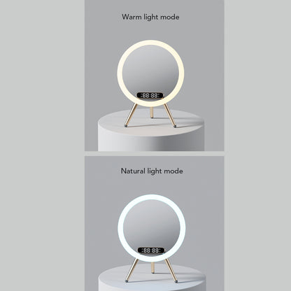 Multi -function LED Mirror Alarm Clock Wireless Charger Digital Clock Time USB Table Clock