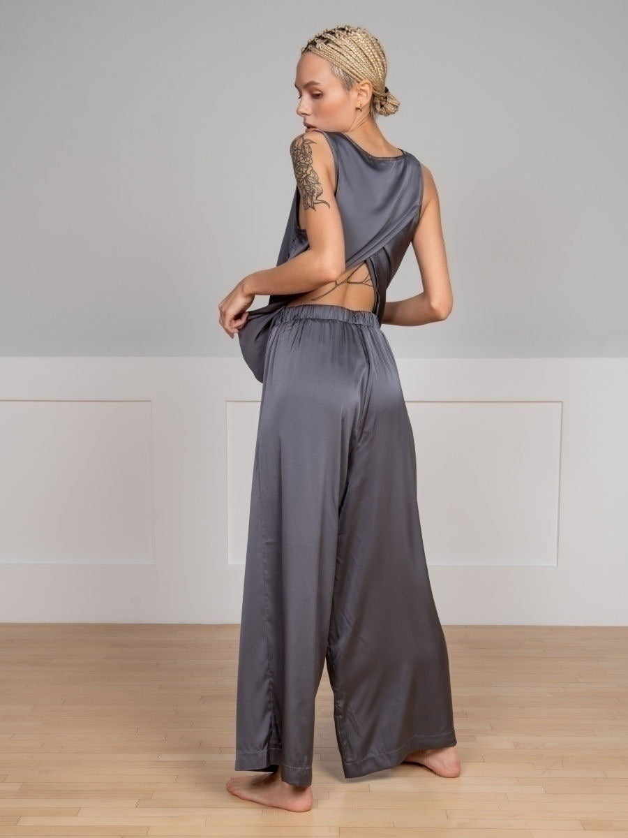 Rayon Minimalist Vest Trousers Pajama Set