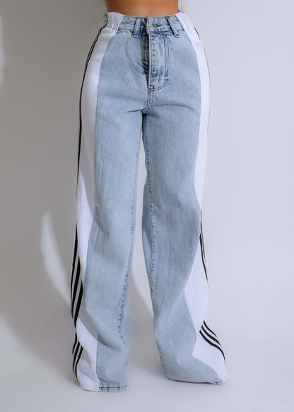 Elastic Denim Pants