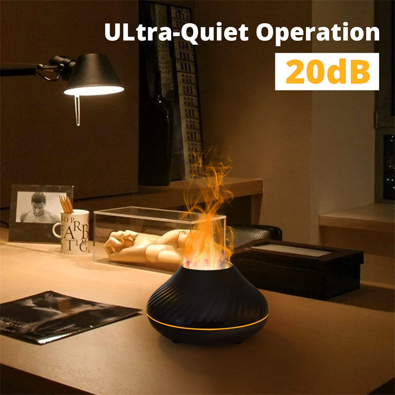 Volcanic Flame Aroma Diffuser Essential Oil Lamp 130ml USB Portable Air Humidifier With Color Night Light Mist Maker Fogger LED Light