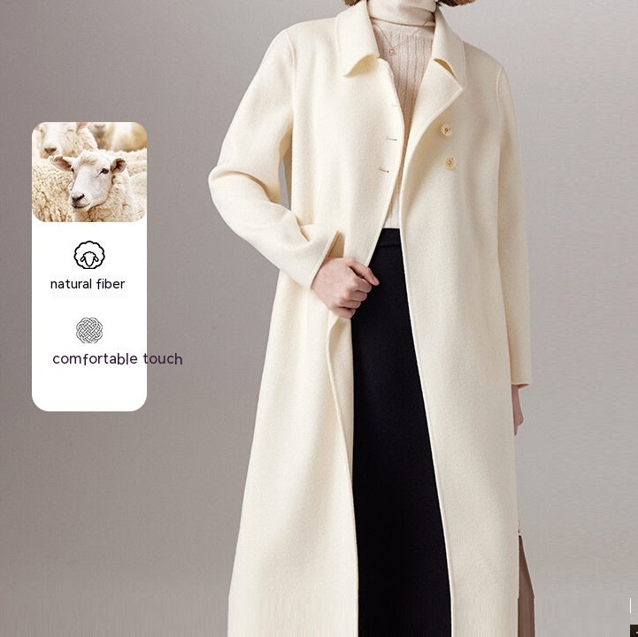 Long Slim-fit Woolen Coat Wool Overcoat Women