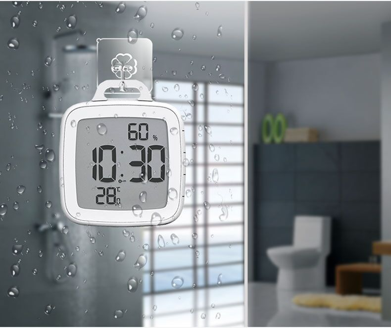 Silent Home Bathroom Kitchen Waterproof Wall Clock