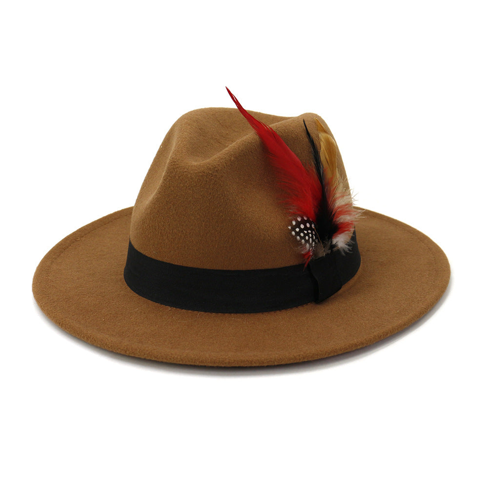 Polyester Single Feathered Panama Hat