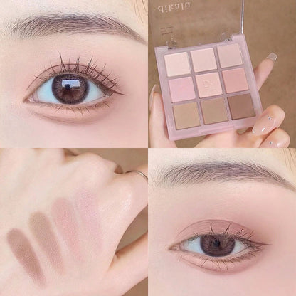 Transparent Milk Tea Nine Grid Nine Color Acrylic Eye Shadow Plate Shimmer Matte Nude Color