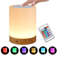 LED colorful creative wood grain charging night light