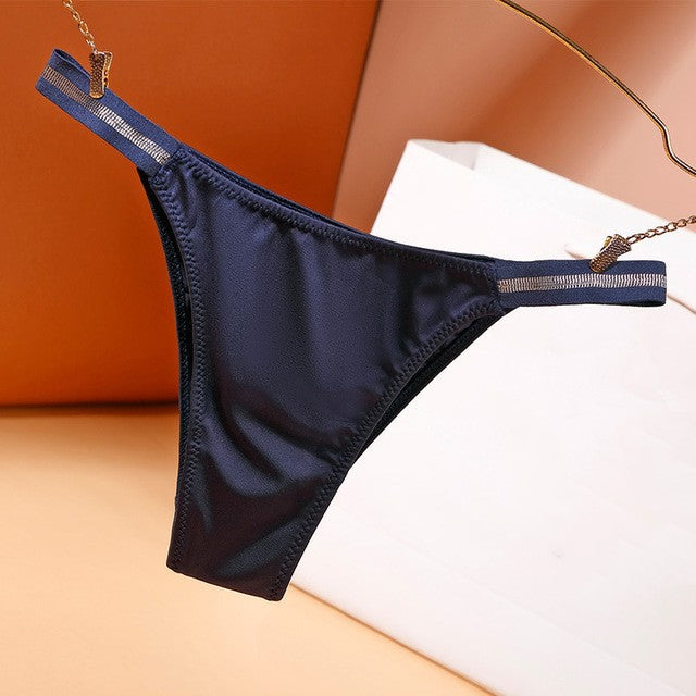 Low-rise Thin Ice Silk Bikini Bottoms