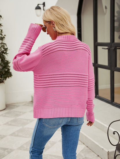 Pit Stripe Embroidery Vent Design Women's Knitwear Fashion