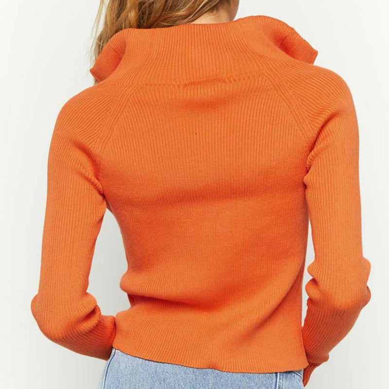 Orange Zip Blouse