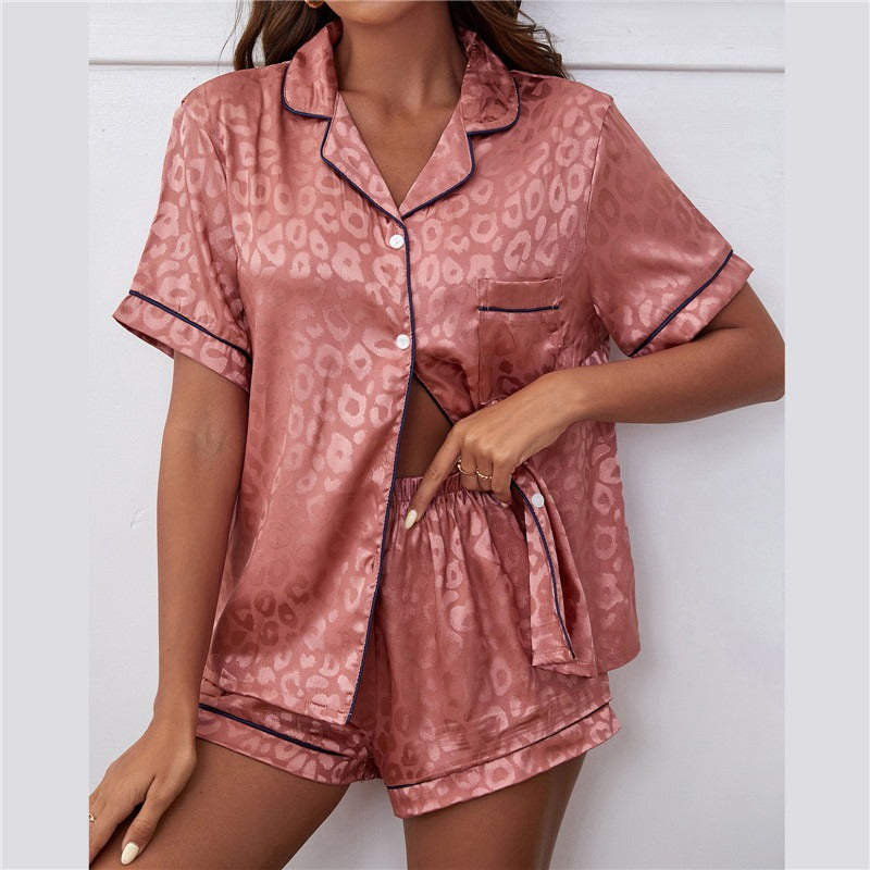 Short Sleeve Silk Pajama Set