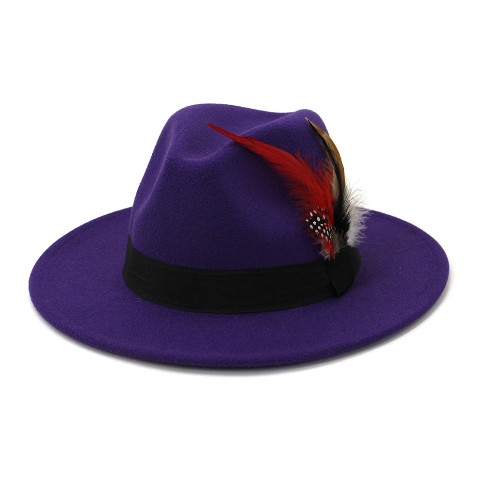 Polyester Single Feathered Panama Hat