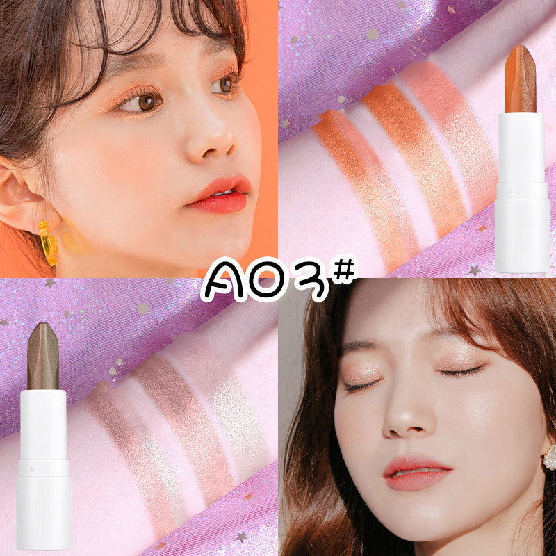 Gradient Velvet Highlight Double Tube Six Color Eye Shadow Stick