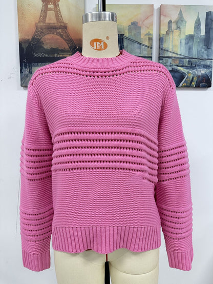 Pit Stripe Embroidery Vent Design Women's Knitwear Fashion