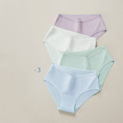 4 Pack Mid Waist Cotton Briefs