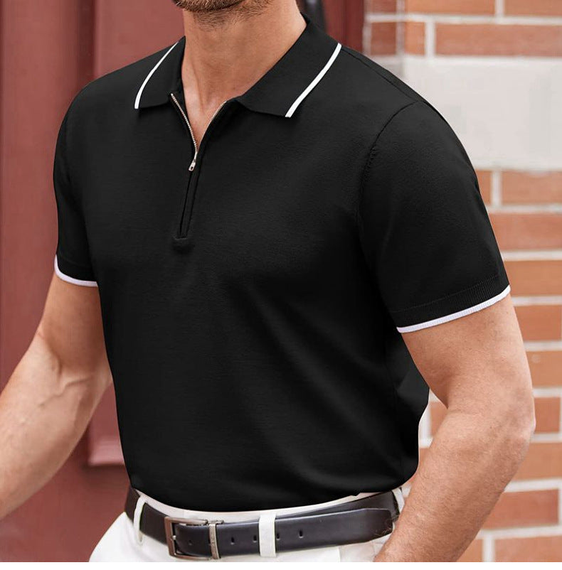 Zip Up Short Sleeve Polo