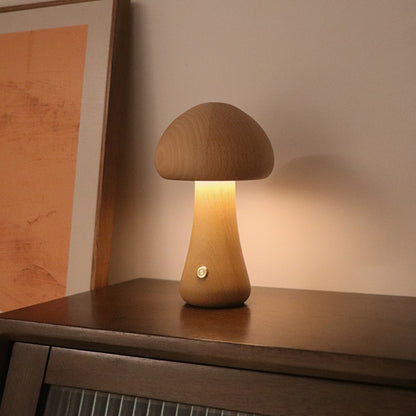 Wooden Mushroom Light