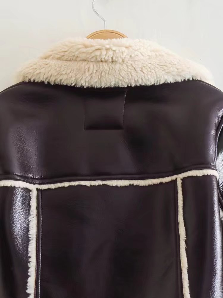 Long Sleeve Leather Crop Jacket