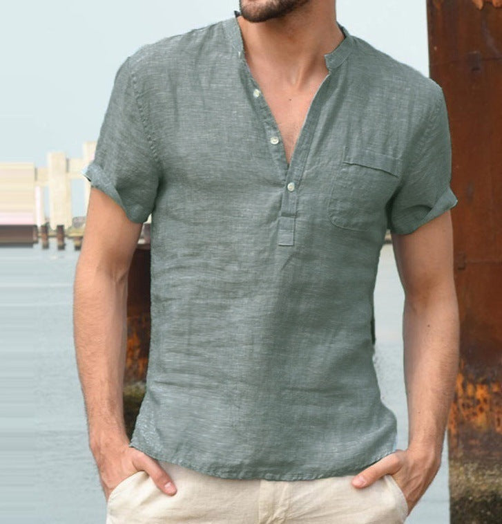 Half Button Up Linen Shirt