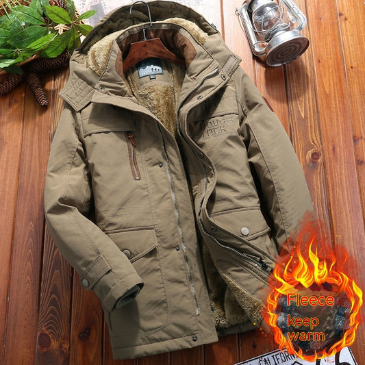 Men's Fleece-lined Thickened Loose-fitting Jacket