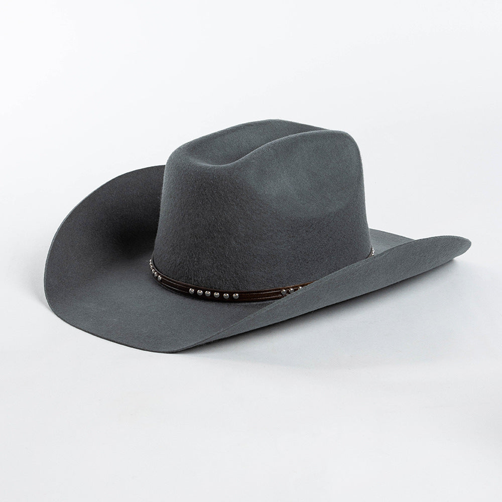 Rivet Belt Decoration Denim Cowboy Hat