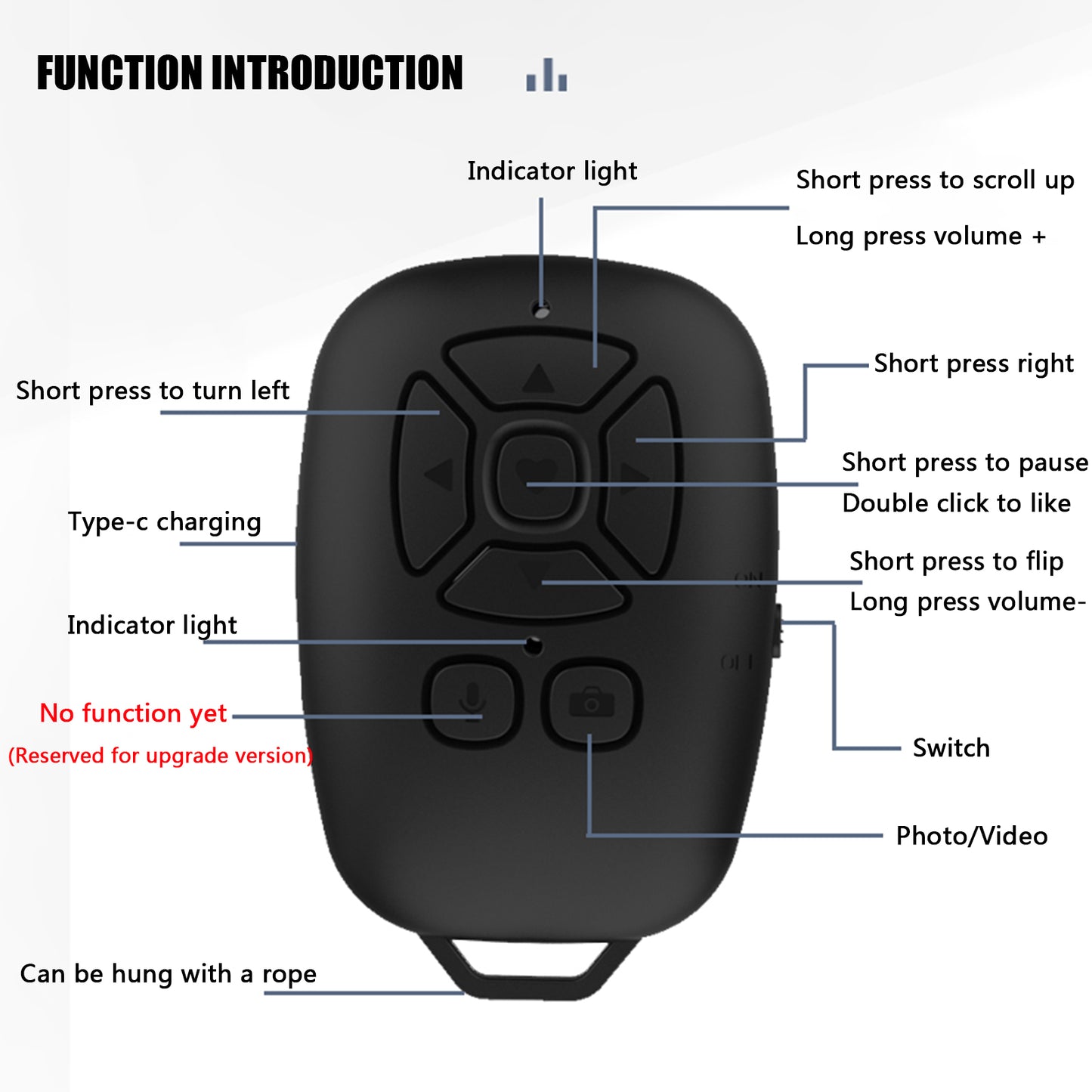 Rechargeable Bluetooth Selfie Remote